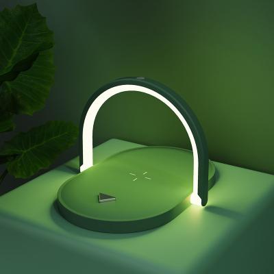 China 15W Qi Multifunctional Fast Wireless Charger Night Lamp For iPhone 12 12Pro Mobile Phone Holder Night Light Pad Charging Wireless Stand for sale