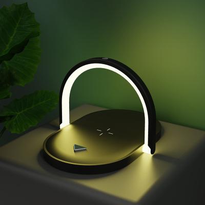 China Multifunctional Led Lights For Bedroom Fast Wireless Charger Table Night Light For Mobile Phone Stand LED Desk Lamp Phone Charging Holder for sale