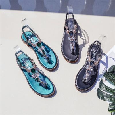 China Wholesale Fashion Trend China Custom Accepted Rubber Sandals With Diamond Ladies Shoes for sale