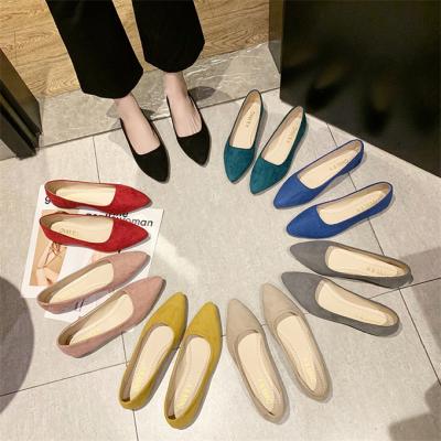 China Lightweight Simple Colored Suede All-match Feminine Women's Shoes Work Shoes for sale