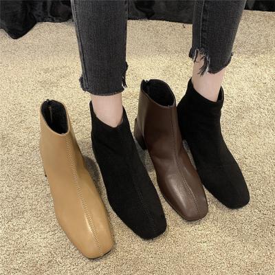 China Lightweight Back Zipper PU Matte Winter Boots For Women Short Boot Women's Boots for sale