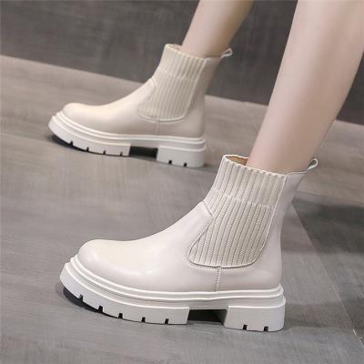 China PU Top White Boot Lightweight Hot Selling Platform Casual Boots For Women for sale