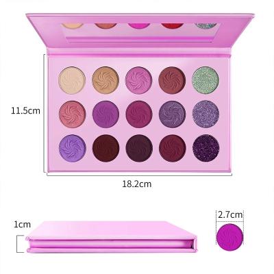 China Low moq makeup cosmetics15 colors waterproof private label duochrome duochrome shimmer matte glitter eyeshadow base for sale