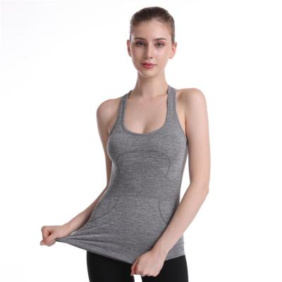 China Wholesale Custom Breathable Yoga Seamless Tops Workout Vest Workout Tank Top Women TKOP1082 for sale