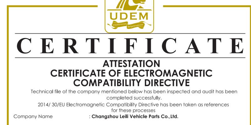 CE - Changzhou Leili Vehicle Parts Co., Ltd.