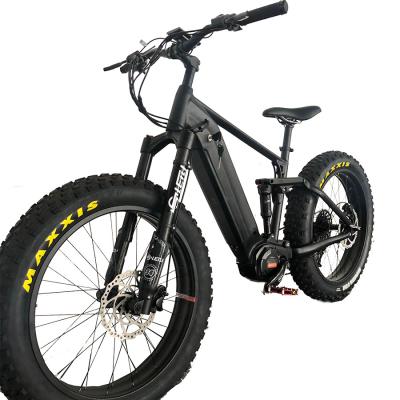 China Bafang Aluminum Alloy Fat Tire Mid Drive eBike 1000W Full Suspension MTB Electric Mountain Bike Electric Bicycle for sale