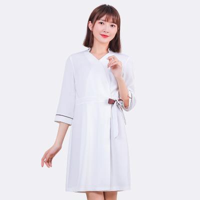 China Modern wholesale hot white tie size dress beauty salon uniform uniform for sale