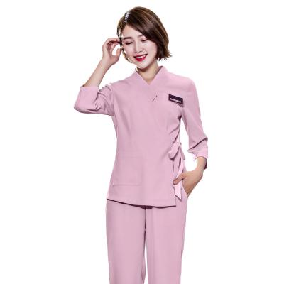 China Wholesale Breathable Pink Long Sleeve Professional Medical Uniform Nurse Sale Uniform Suit for sale