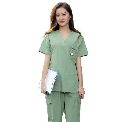 China Breathable Printed Doctor Nurse Medical Clothes Sets Cotton Scrubs Women Staff Hospital Uniform for sale