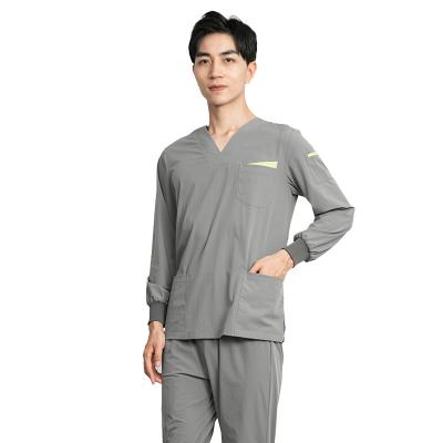 China High Quality Hospital Doctor Breathable Hot Selling Uniform Gray Nurse Around Doctor Uniform for sale