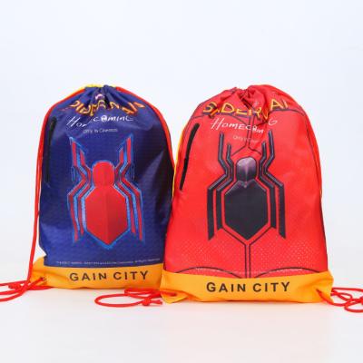 China Wholesale Promotional Waterproof Durable/Recyclable/Folding Gym Sports Drawstring 210D Logo Print Custom Drawstring Bag Outdoor Backpack for sale