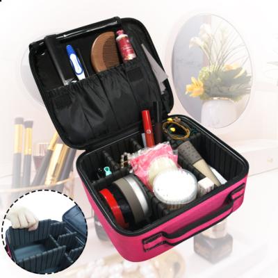 China Wholesale 2022 Durable/Recyclable/Hot Selling Amazon Folding Makeup Case EVA Travel Brush Organizer Cosmetic Toiletry Bag With Adjustable Dividers for sale