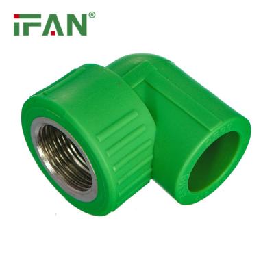 China Pipe Lines Connect IFAN Factory Price Custom PPR Fittings Plumbing Fittings PPR Green Elbow For Water for sale