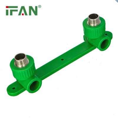 China IFAN Wholesale Green Water Supply 20-25MM PPR Fittings Plumbing Double Elbow PPR Tube Fittings For Water Supply for sale