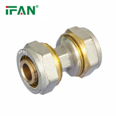 China Pipe Lines Connect IFAN High Quality Plumbing Color 16-32mm Materials PEX Double Compression Fit Brass Fitting for sale