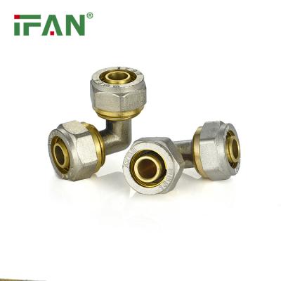 China IFAN Durable Custom Heat Resistant 90 Degree Brass Compression Brass Fitting PEX Elbow Connectors for sale