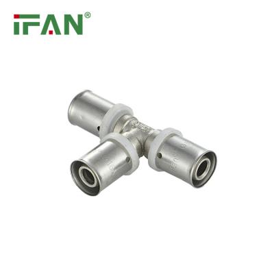 China Durable IFAN OEM ODM Color Size PEX Press Tee Fitting Brass PEX Al PEX Pipe Fittings For Water for sale