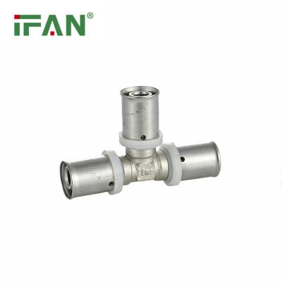 China Durable IFAN 16-32mm PEX Tee Water Supply Press Fit Fittings Brass PEX Pipe Accessories for sale