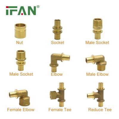 China IFAN Durable Custom1/2 3/4 1 Inch Al PEX Brass PEX Fittings PEX Sliding Fittings For Water Supply for sale