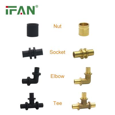 China IFAN 16mm 25mm 32mm PEX Male Thread PEX Brass Pipe Fittings Durable Custom Fit Elbow Slide Fittings for sale