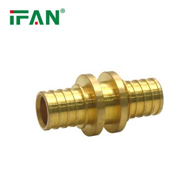 China Durable IFAN PEX Pipe Sliding Fittings 1/2 Inch PEX Nipple Brass Fittings Tubing Connectors for sale