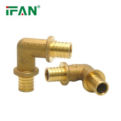 China IFAN Wholesale 16-32mm Brass Water Elbow Fittings Durable Brass PEX Fittings Brass Sliding Fitting for sale