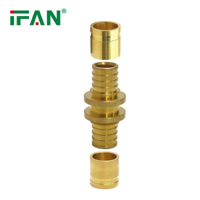 China IFAN Durable 1/2 3/4 1 Inch PEX Slide Fitting Socket PEX Nipple Brass Fittings For Water Supply for sale