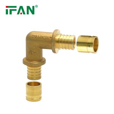 China IFAN PN25 Durable Heat Resistant PEX Slide Fitting PEX Elbow Pipe Brass Slide Fittings for sale