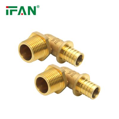 China IFAN 1/2 Inch PEX Fittings Durable Custom High Pressure Al PEX Slide Fitting Elbow With Thread for sale