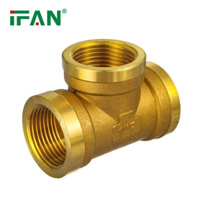 China IFANPlus Durable Heat Resistant Brass Fittings Plumbing Accessories 3/4 Inch Brass Tee for sale