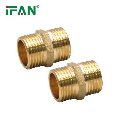 China IFAN High Quality Brass Fittings 3/8inch Threaded Fitting Brass Nipple for sale