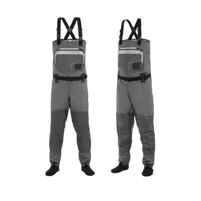 China 100% waterproof chest wader with boots wholesale good quality 100% waterproof polyester breathable chest hunting wader for sale