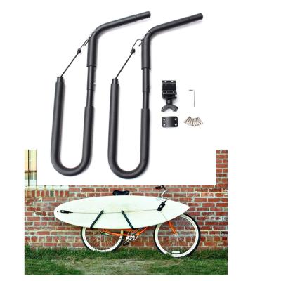 China Unisex Adjustable Surfboard Accessories Bike Surfing SUP Longboard Carrier Bicycle Surf Rack for sale