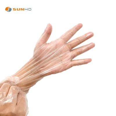 China Wholesale Custom Durable Working Gloves Polythene Food Grade Gloves Sunnyhope PE Protective Transparent Hand Gloves for sale