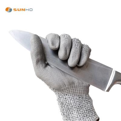 China Sunnyhope Breathable Anti Cut Gloves Water Free PU Gloves ANSI Level 3 Cut A3 Level C DM PU Gloves For Work for sale