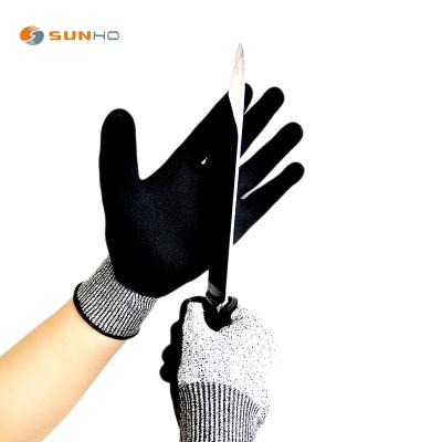 China Level C Nitrile ANSI Level 3 Sandy Finished Anti Cut Gloves Breathable Gloves Anti Cut for sale