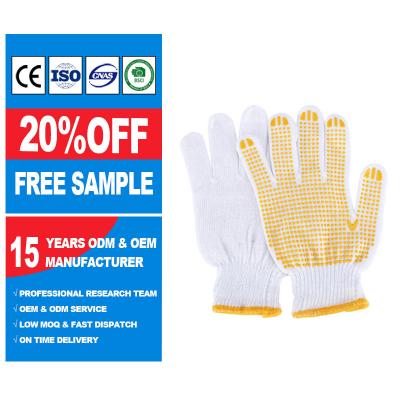 China Wholesale Cheap Fire Proof Sunnyhope Industrial Cotton Knitted PVC Dot Work Gloves for sale