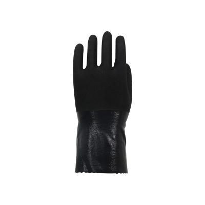 China Sunnyhope Gloves Oil Resistant Chemical Resistant PVC Sandy PVC Finish Long Sleeve Gloves for sale