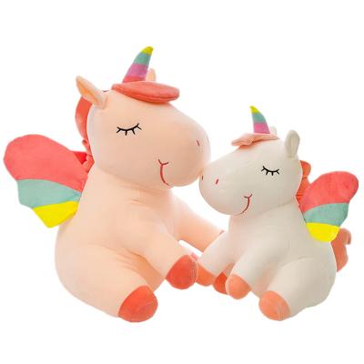 China Custom Made Rainbow Cute Soft Angel Unicorn Gift Toy by Georgie Porgy Cuddly Soft Plush for sale