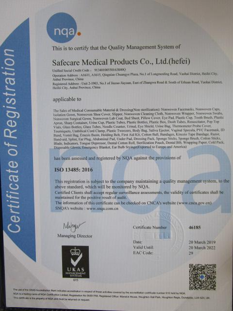 ISO13485 - Safecare Medical Products Co., Ltd. (Hefei)