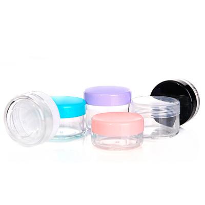 China Empty Acrylic Clear Leak Proof 5 Grams Round Plastic Jars BPA Free Containers For Cosmetic And Eyeshadow for sale