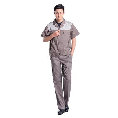 China Factory Workshop Gas Station Soft/Breathable/Wear-Resistant Slim Work Clothes Workwear Summer Uniform Cotton 100% Anti-Static Short Sleeve Workwear Suit for sale