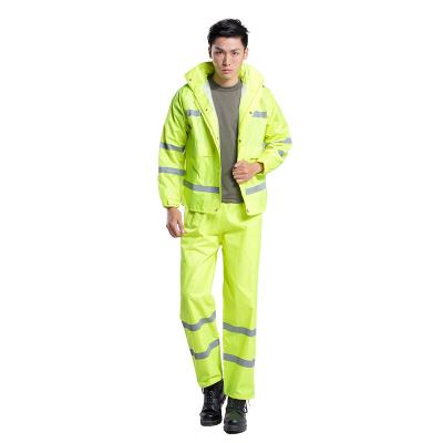 China Yellow Orange Water Proof Raincoat Suit Clothes Custom Style Hygiene Workers Police Wear With Reflective Markings for sale