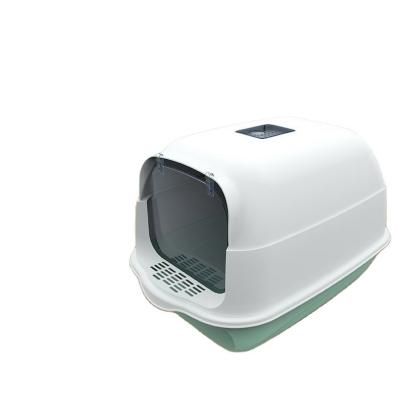 China Hot Selling Viable Pet Supplies Cleaning Box Plastic Cat Toilet Deodorizer Oversized Cat Litter Box for sale