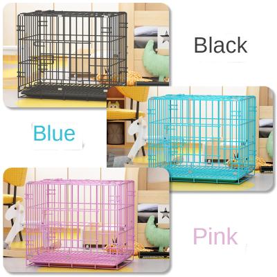 China New Viable Medium Small Household Thickened Wire Metal Dog Cage Multi Color Optional Collapsible Pet Cage for sale