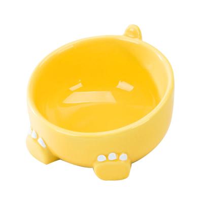 China Durable Wholesale Easy Clean Goods Multiple Color Option Food Water Feeder Dog Cat Ceramic Pet Tall Bowl for sale