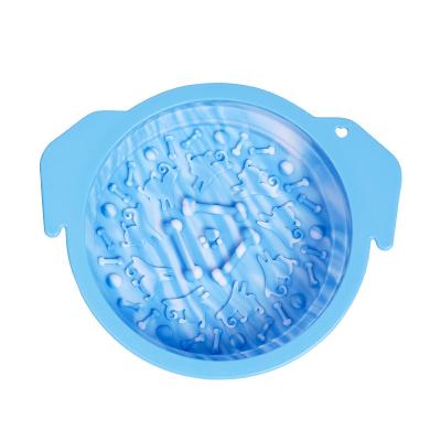 China Silicone Pet Bowl Viable Portable Slow Feeder Sublimation Dog Bowl Collapsible Non Slip Folding Dog Bowl for sale