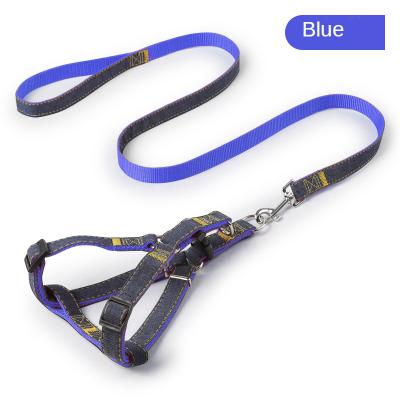 China Wholesale Viable Supplies Wear Resistant Denim Fabric Dog Straps Sewing Walking Leashes for sale