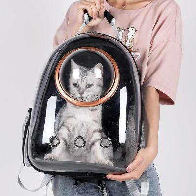 China Wholesale Viable Transparent Breathable Transparent Basket Pet Cat Dog Travel Basket Carrying Portable Pet Backpack Bag for sale