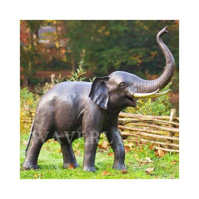 China Europe Art Sculpture Outdoor Garden Animal Bronze Elephant Sculpture Baby Elephant Life Size Statue for sale